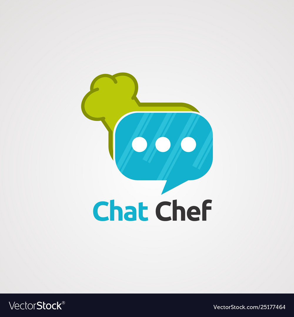 Chat chef with bubble logo icon element