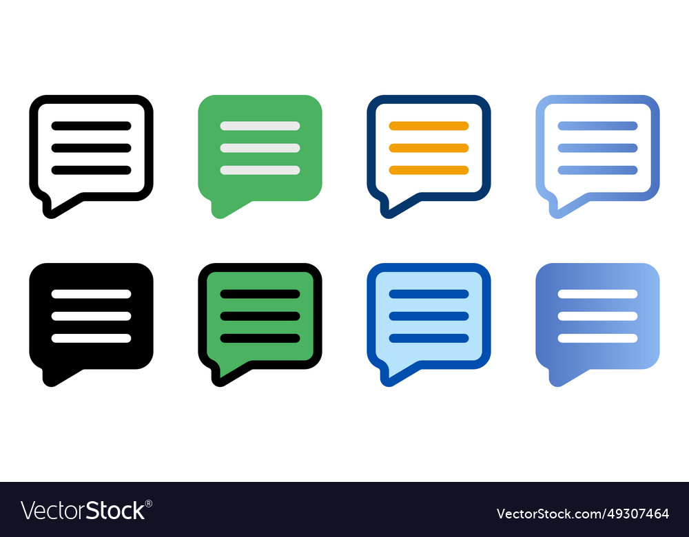 Comment icons in different style vector image Comment icons in different style