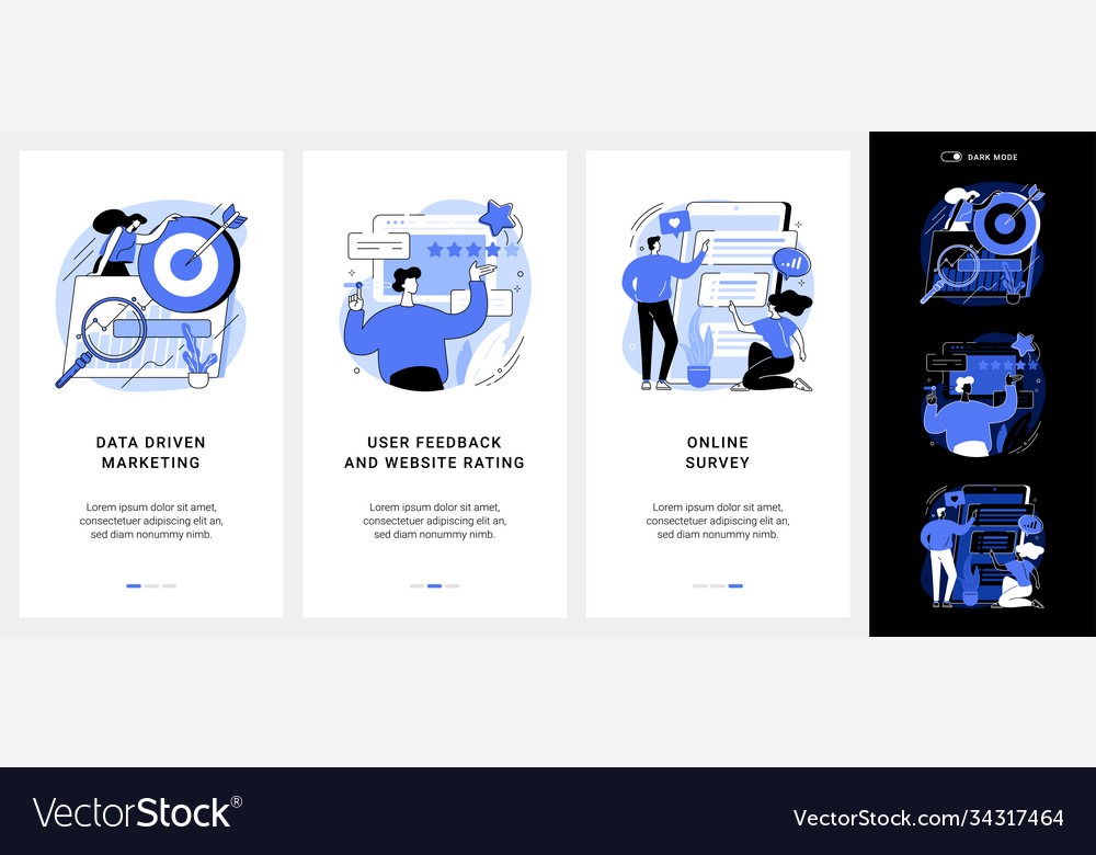 Customer behavior analysis mobile app ui kit vector image Customer behavior analysis mobile app ui kit