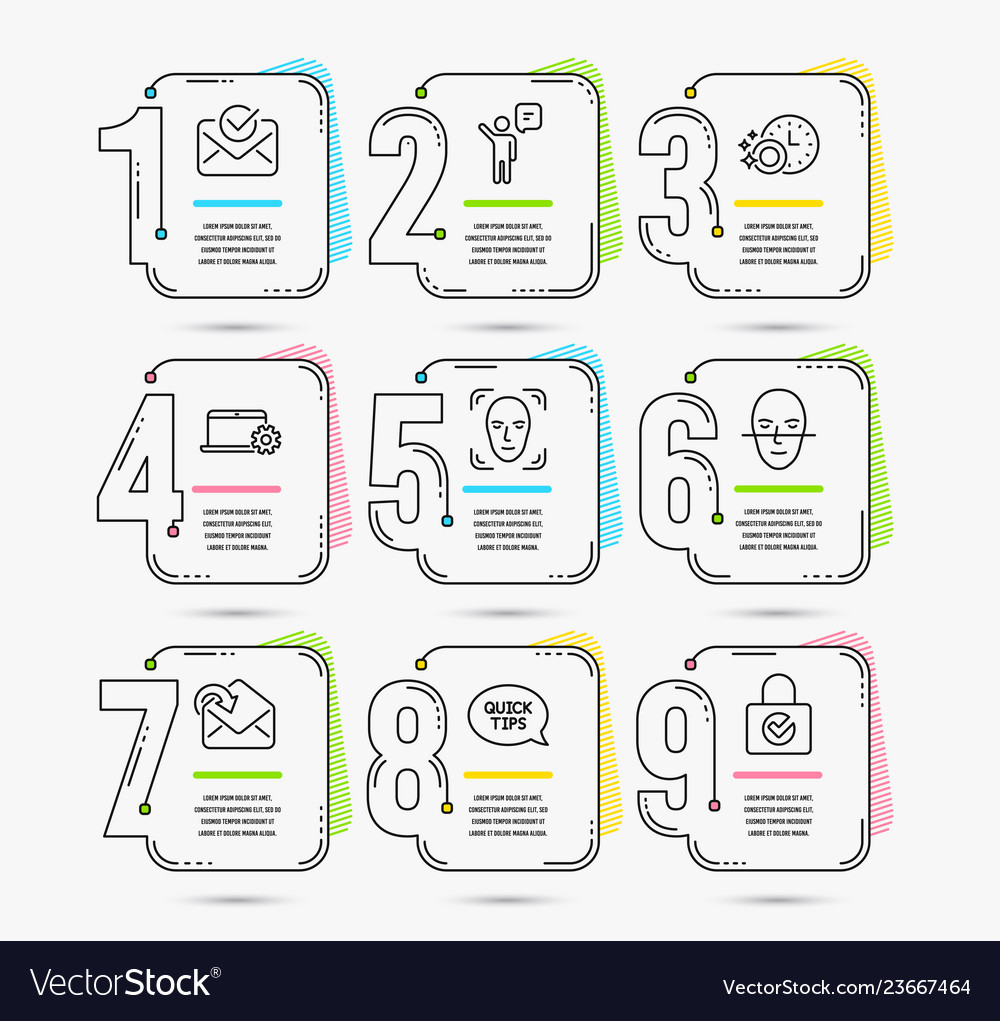 Face detection agent and recognition icons Vector Image Face detection agent and recognition icons