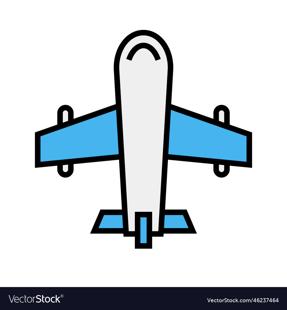 Flat design airplane icon in flight