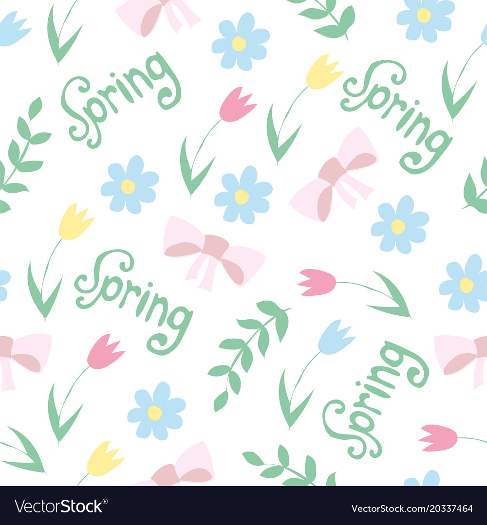 Floral pattern in doodle style with flowers