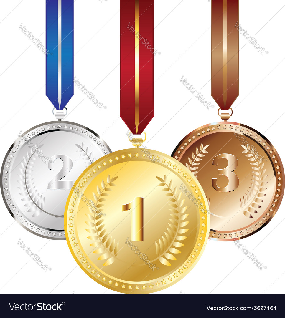 Golden silver and bronze medal3