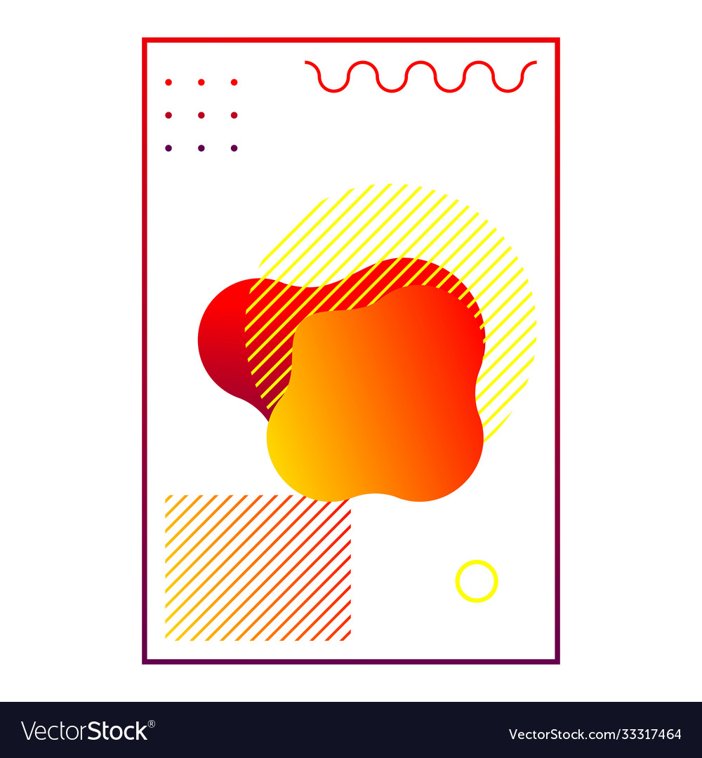 Gradient abstract liquid shape with geometric vector image Gradient abstract liquid shape with geometric