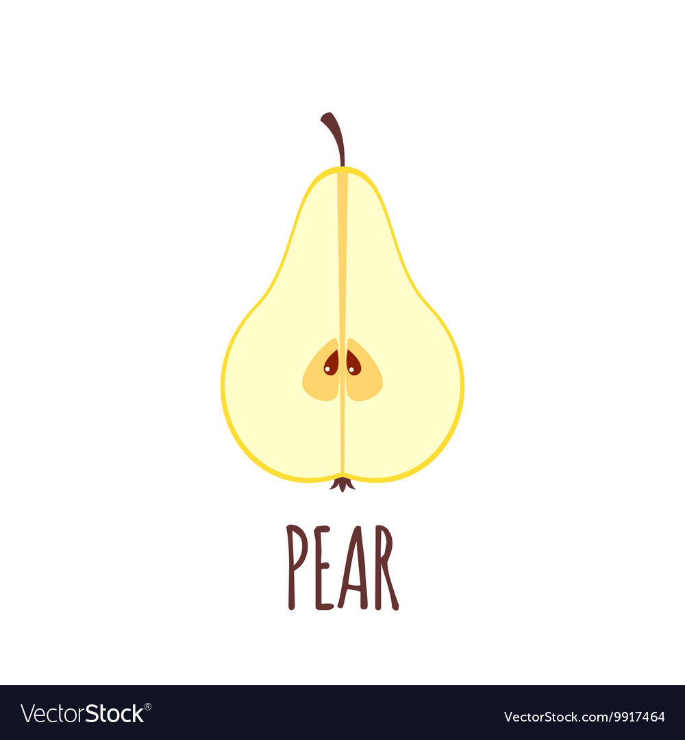 Half of pear icon in flat style