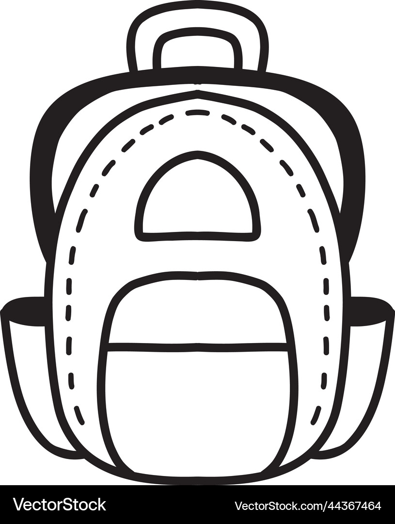 Hand drawn backpack for students Royalty Free Vector Image