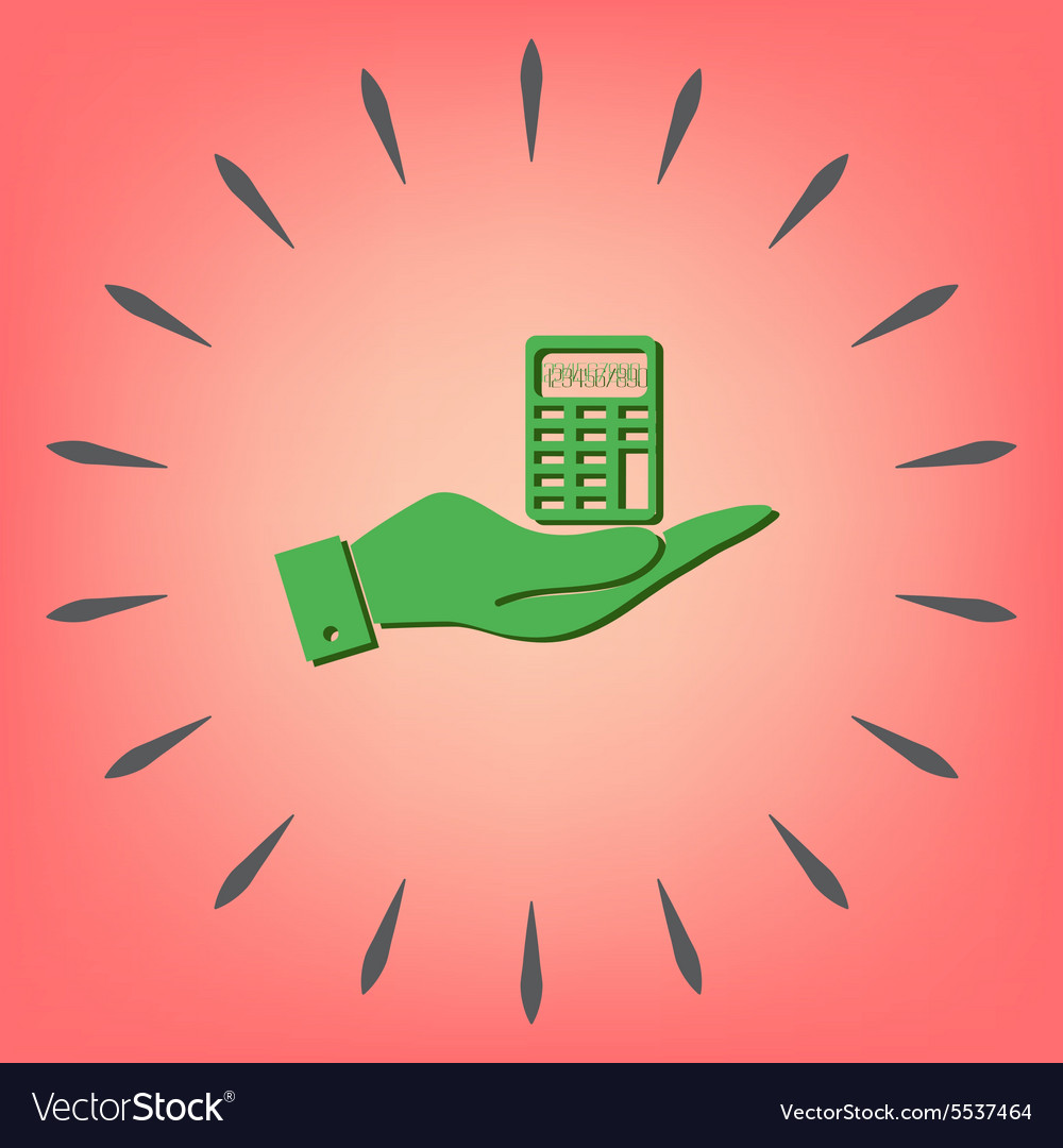 Hand Holding A Calculator Royalty Free Vector Image Hand Holding A Calculator Royalty Free Vector Image