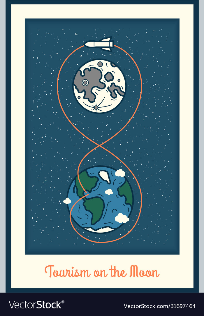Infographics tourism on moon vector image Infographics tourism on moon