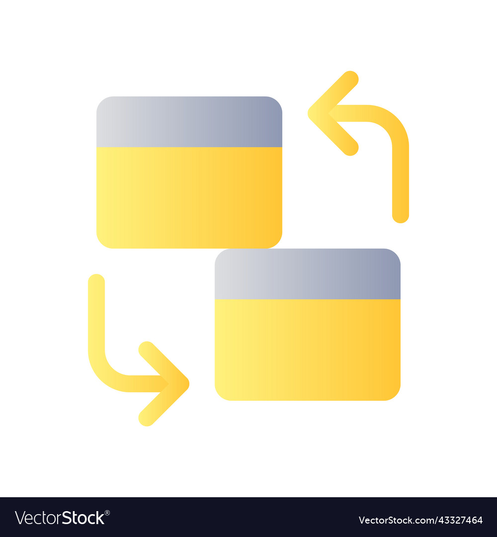 Intra bank transfer flat gradient color ui icon