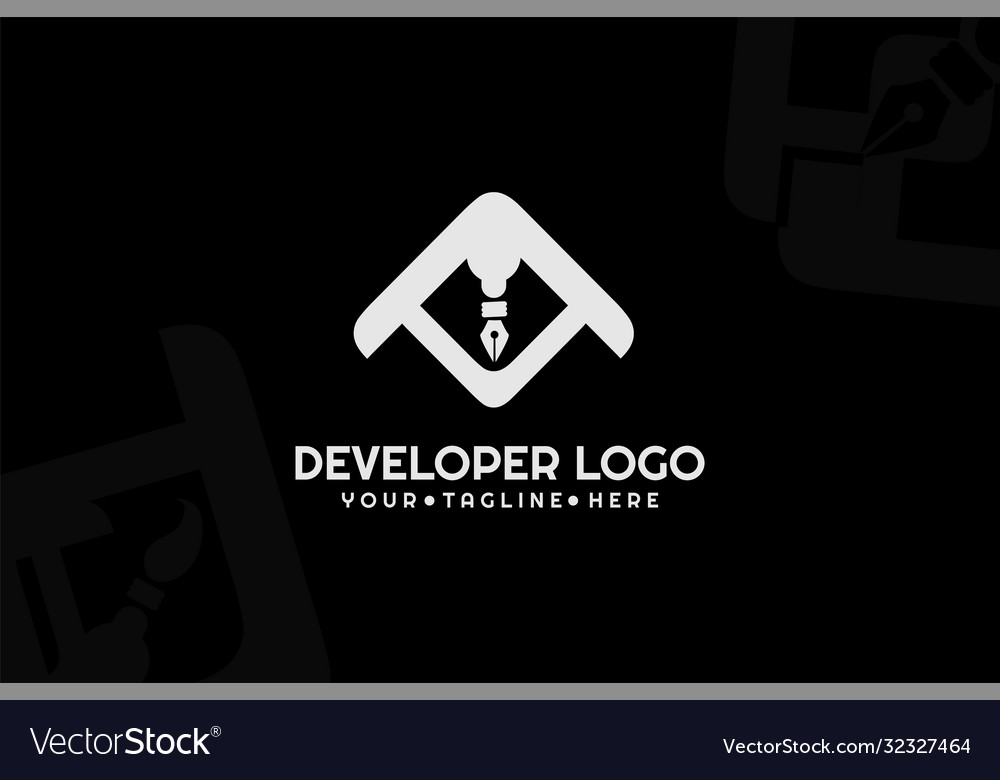 Isolated pen developer logogram template