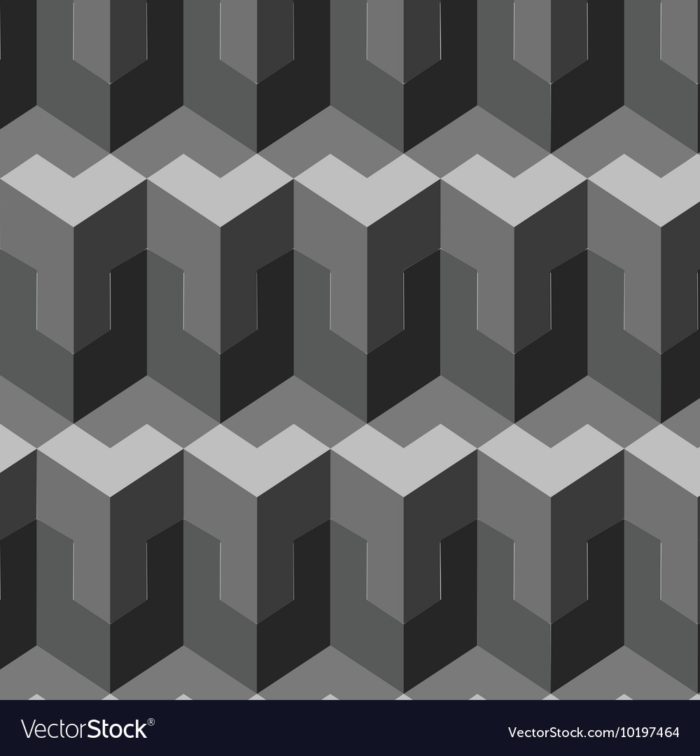 Isometric cubes seamlessly repeatable pattern 3d