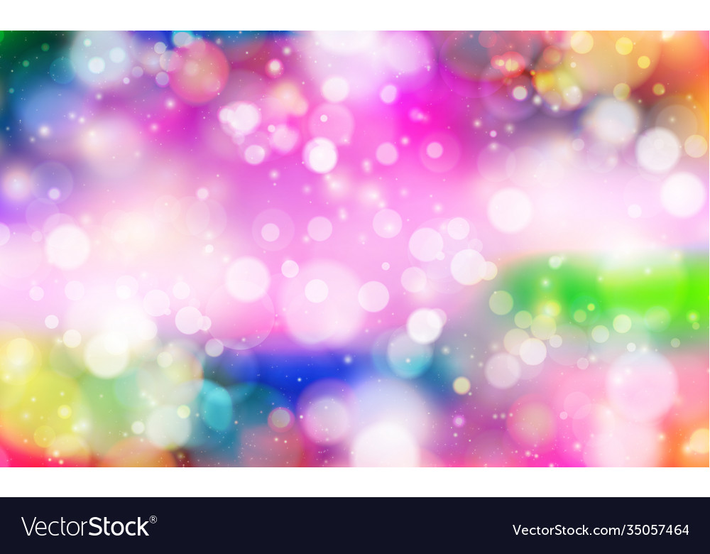 Multicolored blurry bokeh on a red background