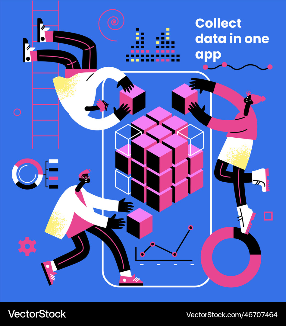 People work in a team data analysis and office Vector Image