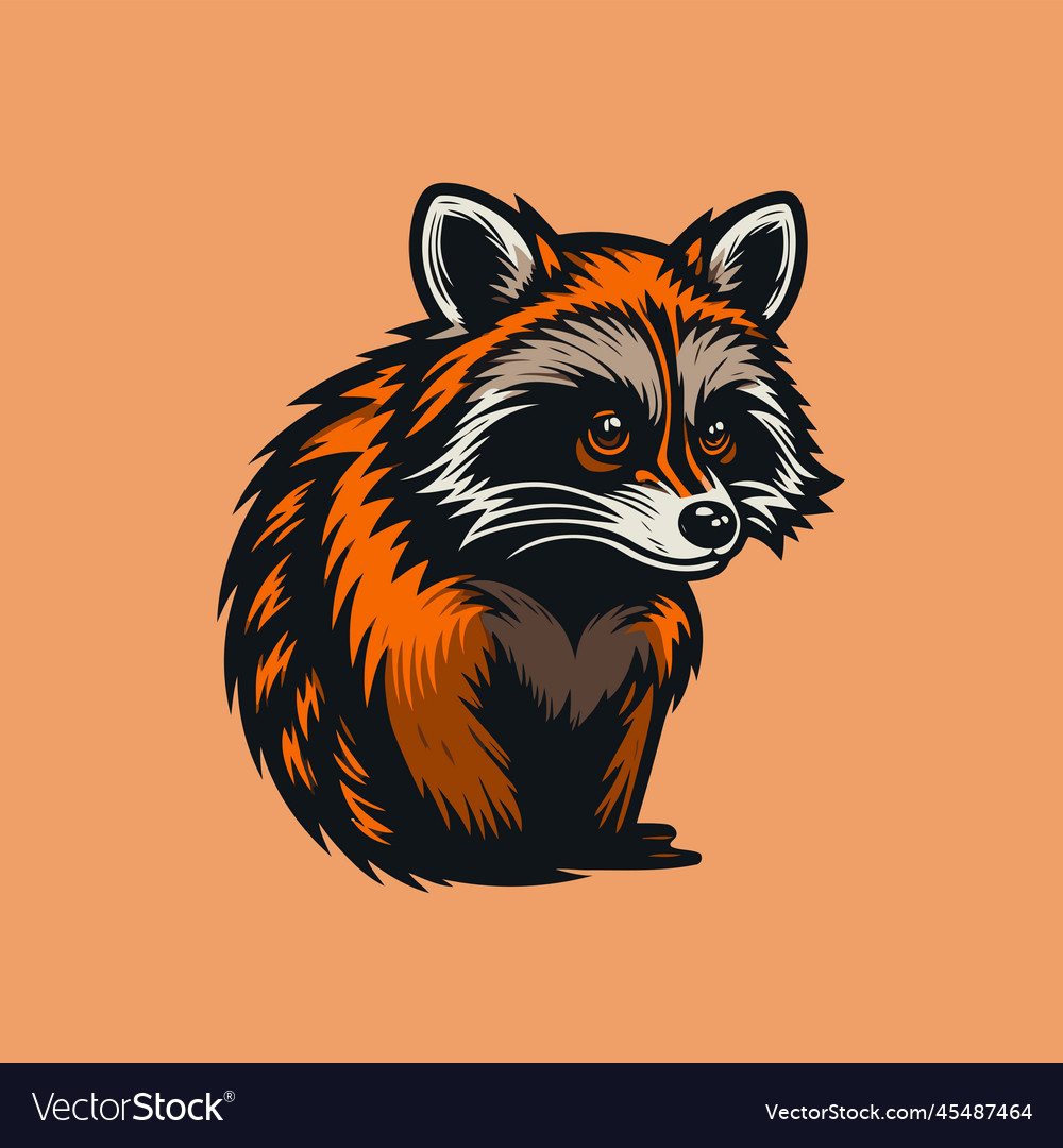 Raccoon head animal logo character mascot