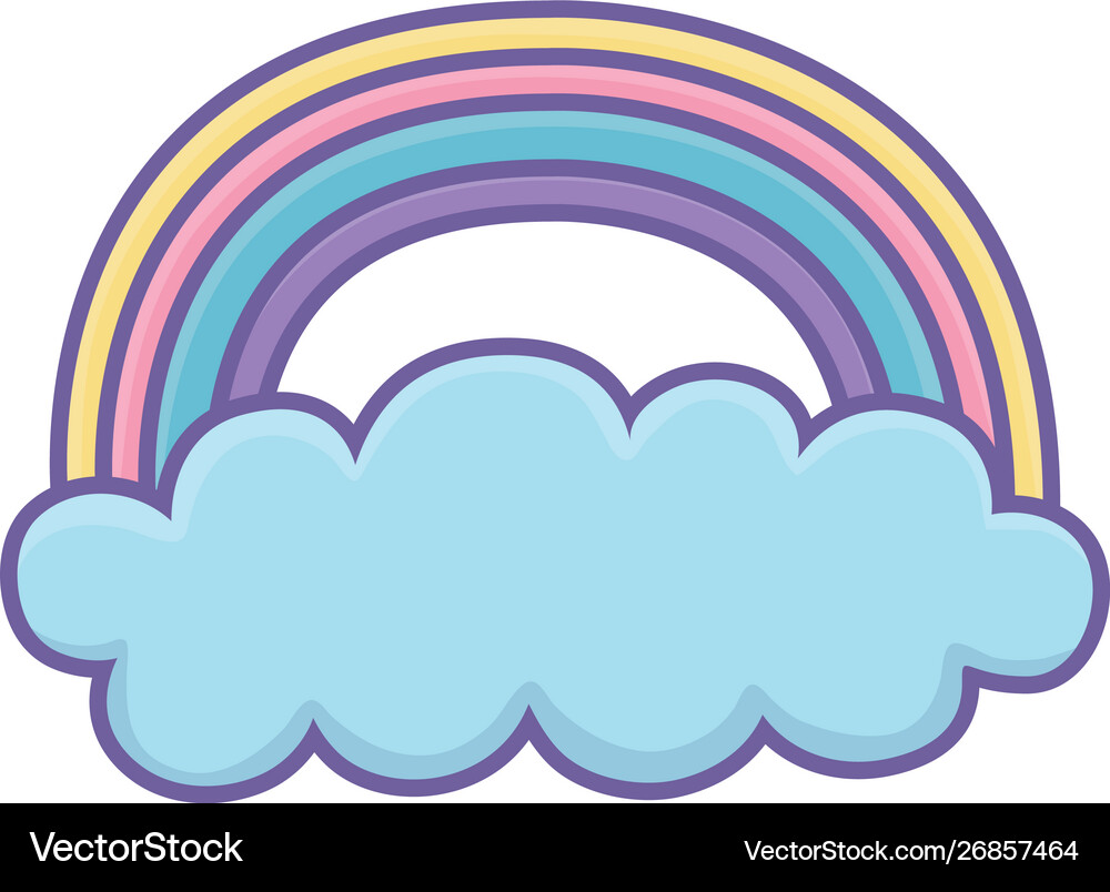 Rainbow with cloud design Royalty Free Vector Image