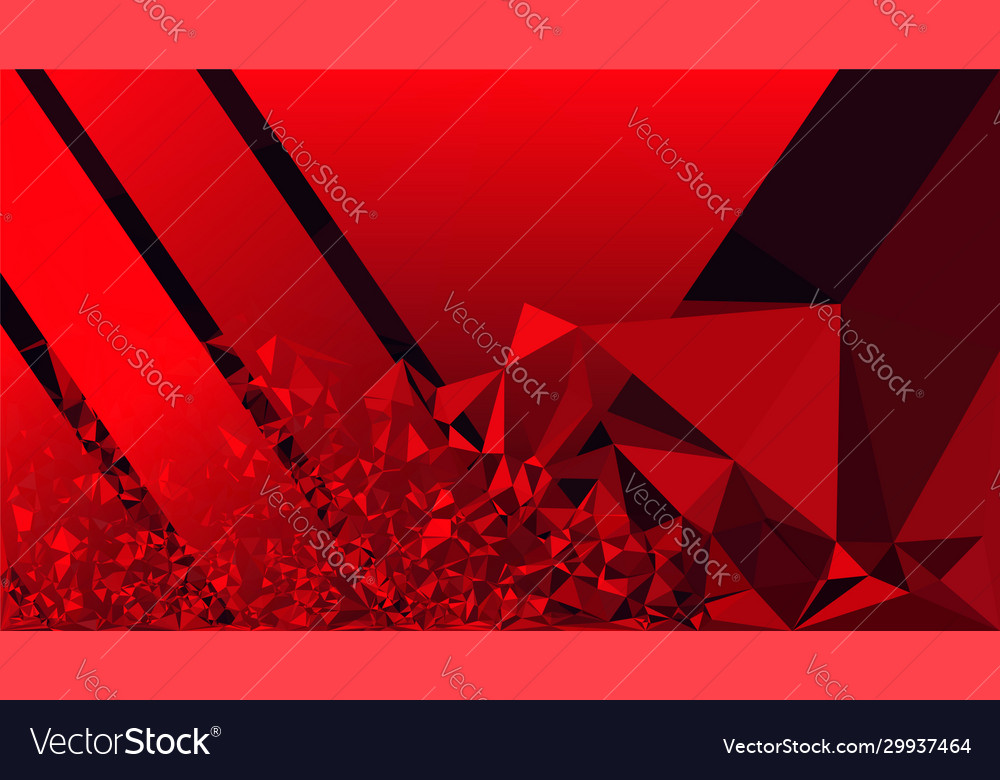 Red polygonal mosaic triangular background vector image Red polygonal mosaic triangular background