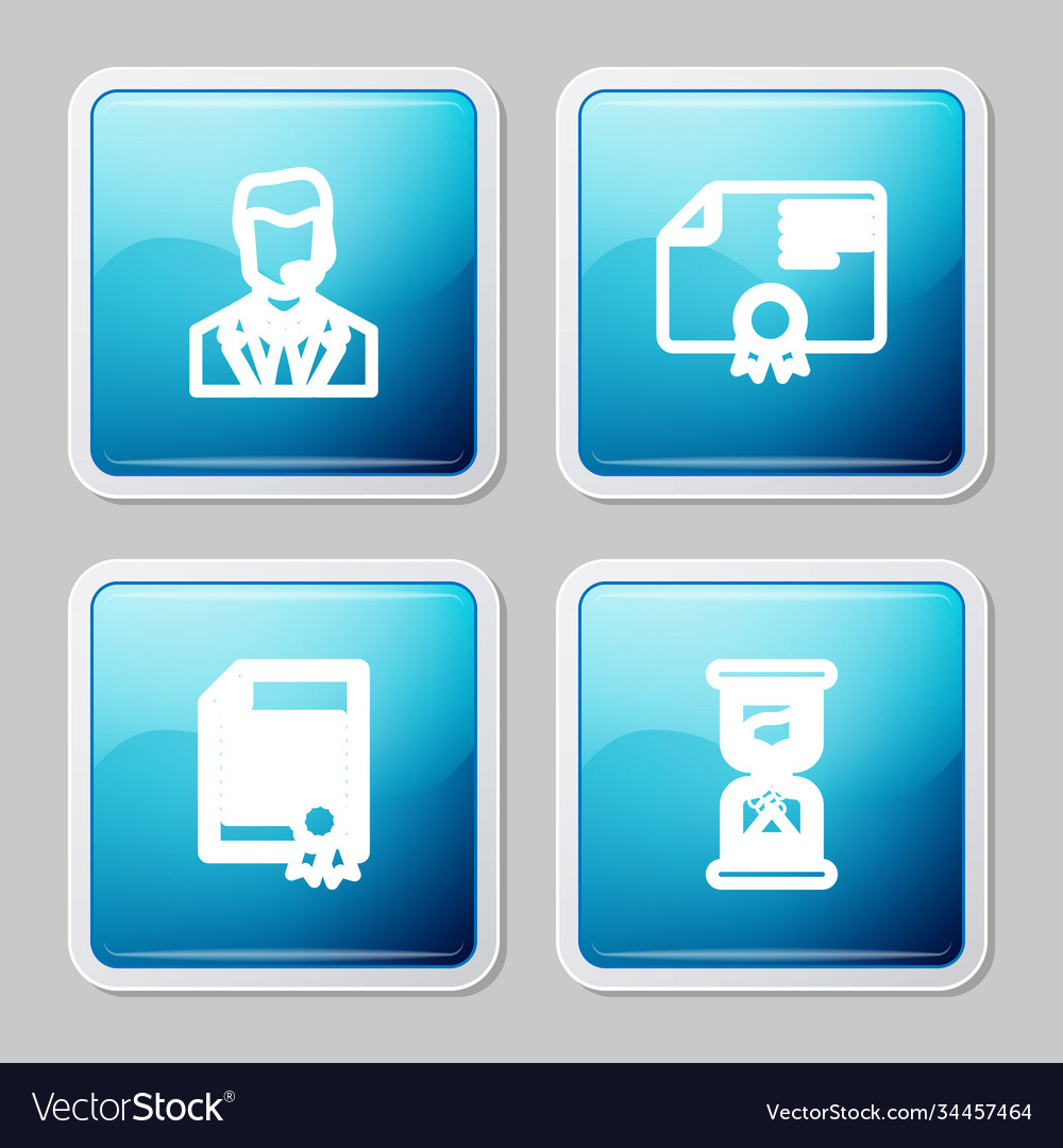 Set line man with a headset certificate template Vector Image Set line man with a headset certificate template