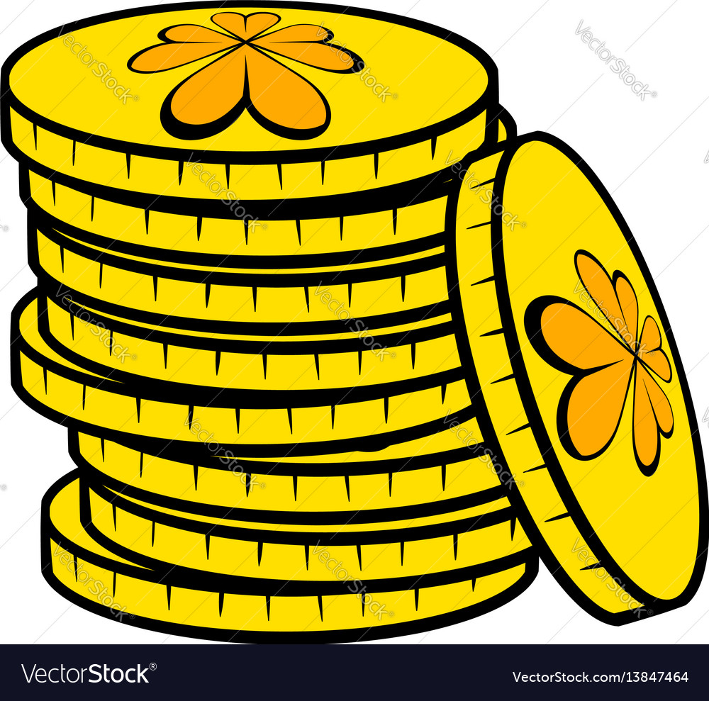 Stacks of gold coins icon icon cartoon Royalty Free Vector