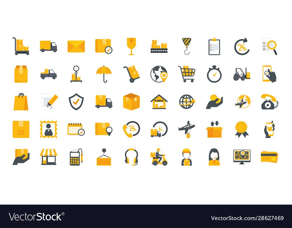 Bundle delivery service icons