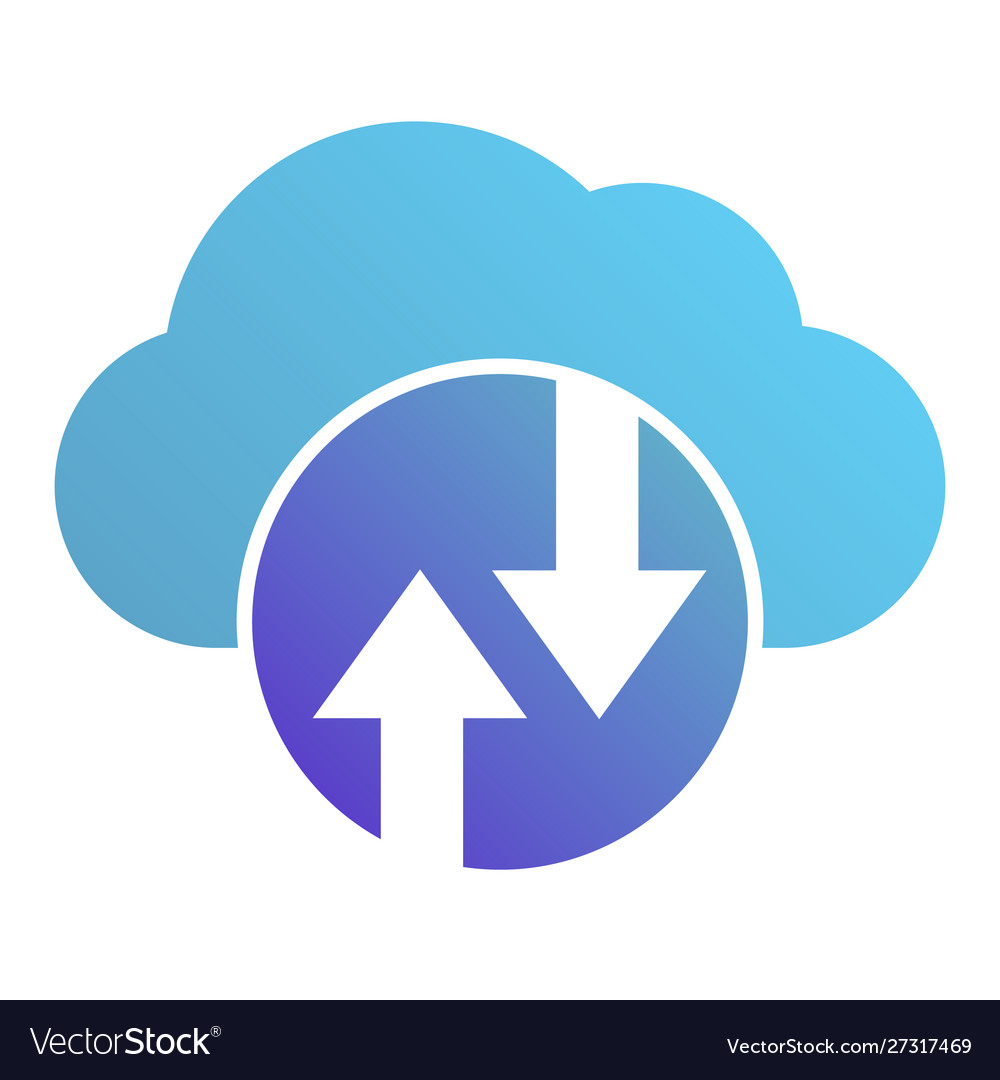Cloud computing flat icon hosting color