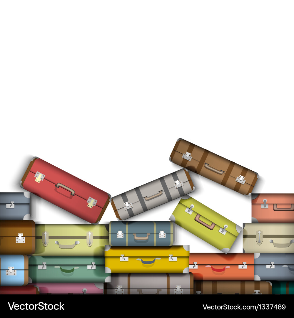 Colored suitcases Royalty Free Vector Image - VectorStock