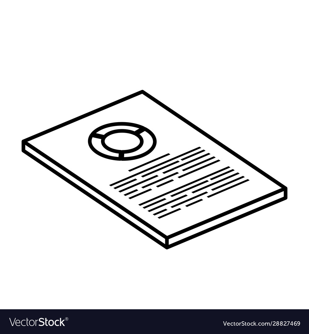 Dokument mit kreisförmigem statistischem Diagramm isoliert vector image Dokument mit kreisförmigem statistischem Diagramm isoliert