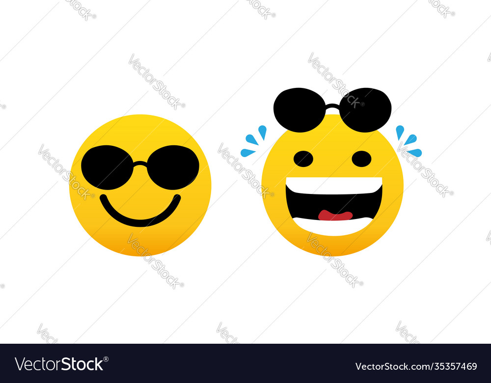 Face icons glasses feedback in form emotions vector image Face icons glasses feedback in form emotions