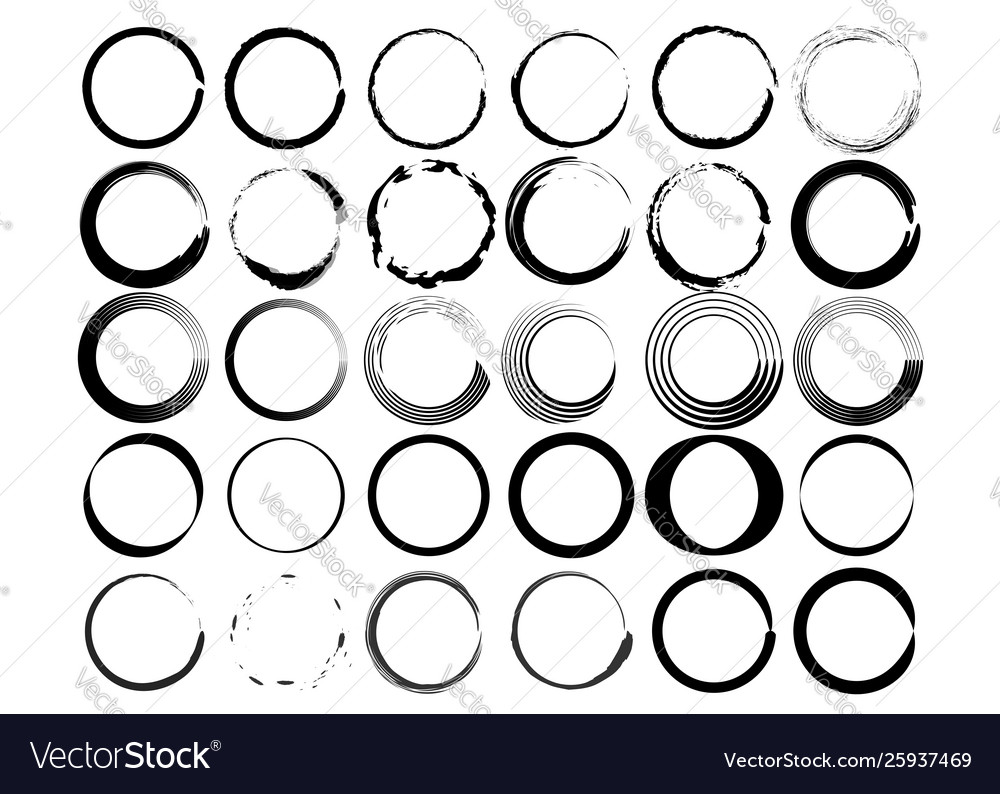 Grunge Circle Brush Set