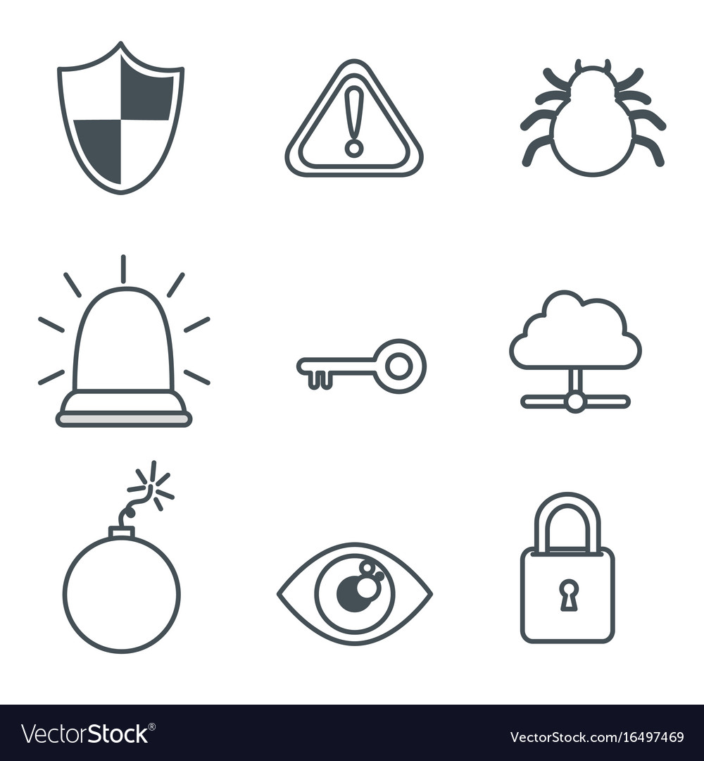 Internet security icon set