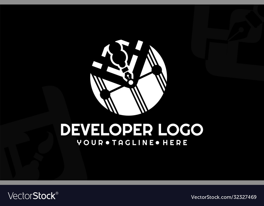 Isolated pen developer logogram template