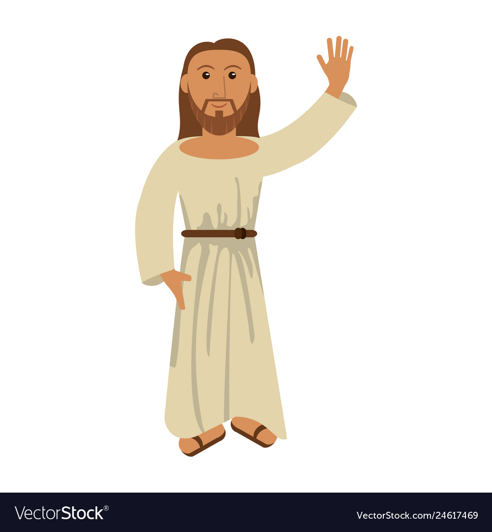 Jesuschrist man cartoon Royalty Free Vector Image