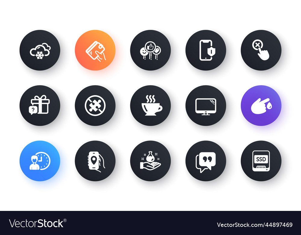 Minimal set of reject click smartphone protection vector image Minimal set of reject click smartphone protection