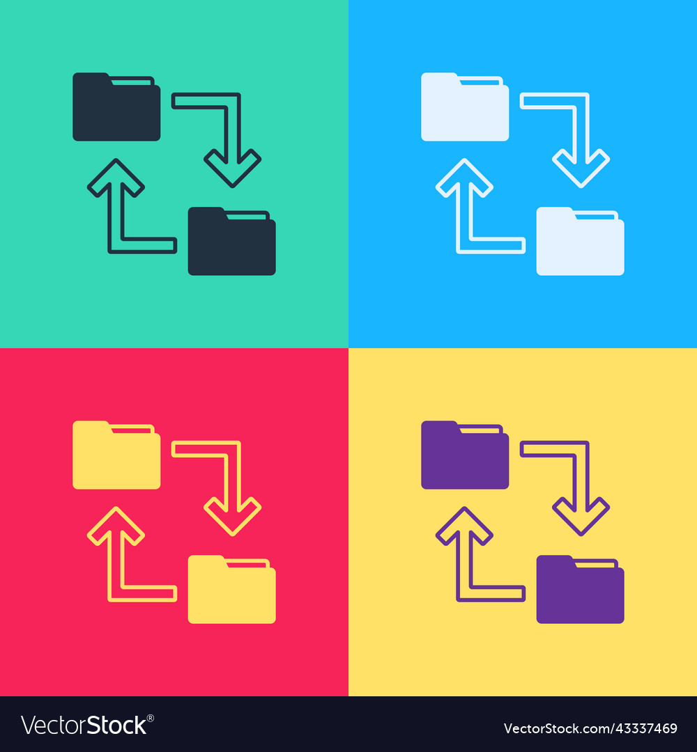 Pop art cloud storage text document folder icon vector image Pop art cloud storage text document folder icon