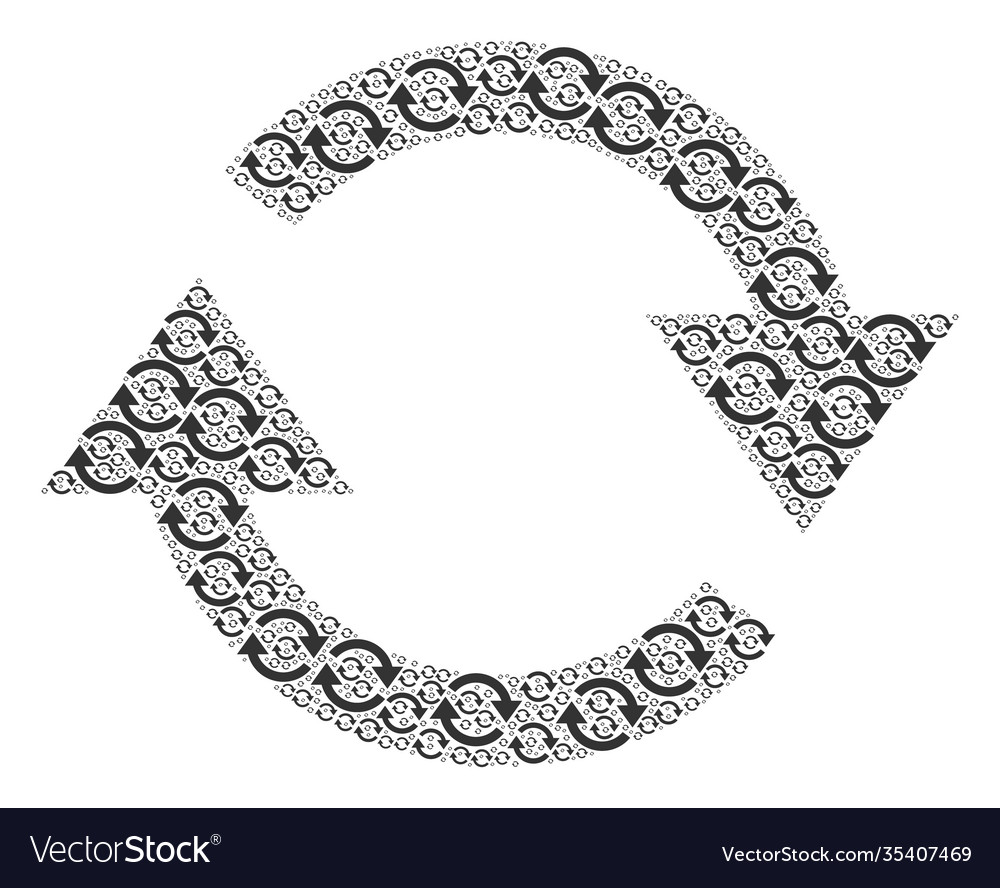Refresh recursion mosaic itself icons vector image Refresh recursion mosaic itself icons