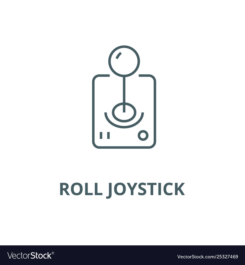 Roll joystick line icon linear concept vector image Roll joystick line icon linear concept