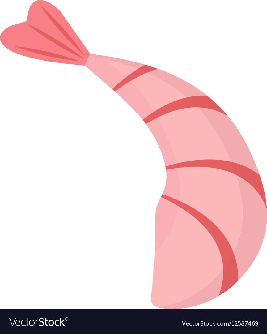 Shrimp icon flat style prawn isolated on white