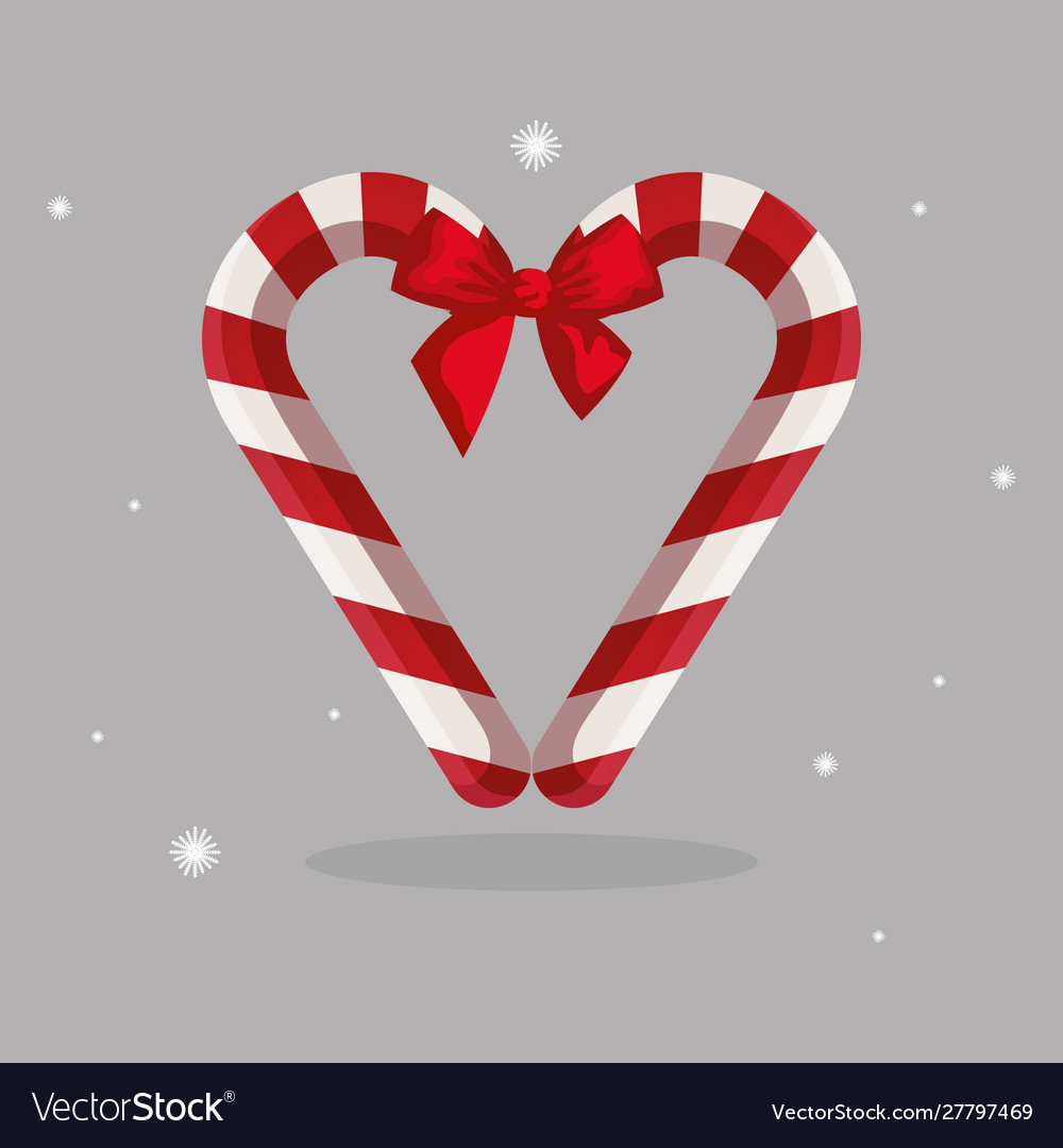 Sweet canes christmas with bow ribbon Royalty Free Vector