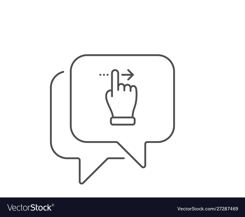 Touchscreen gesture line icon slide right arrow
