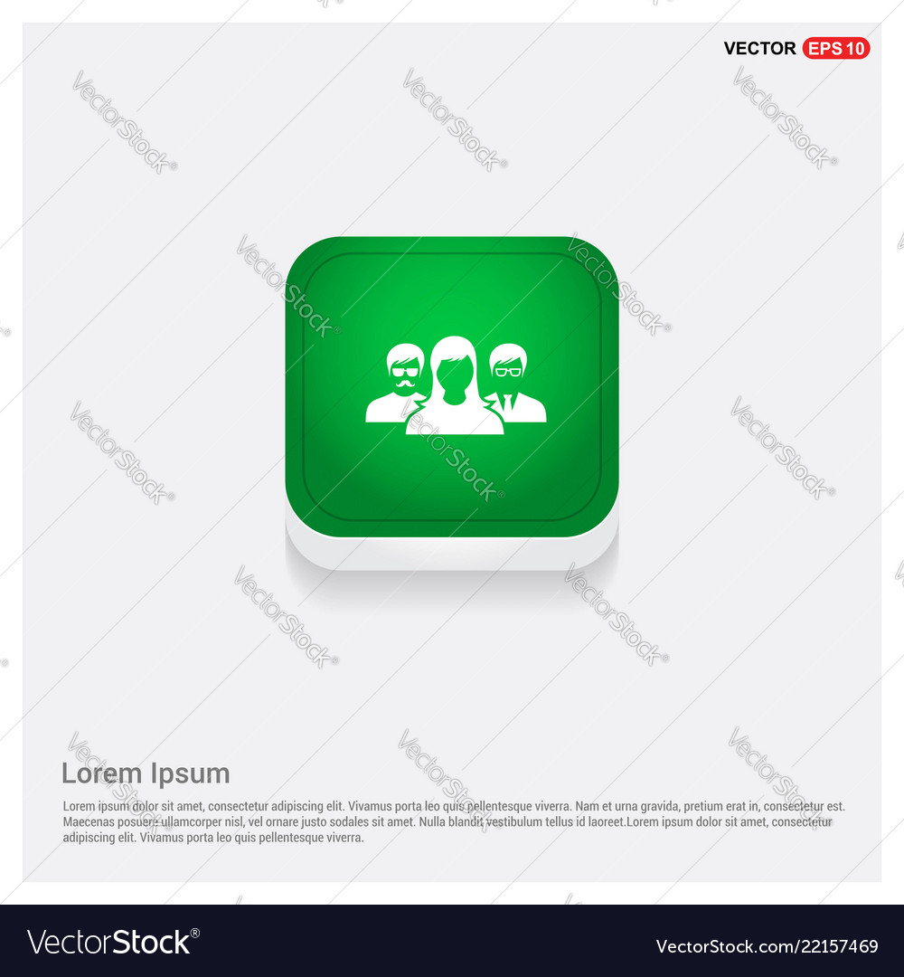User group icon green web button vector image User group icon green web button