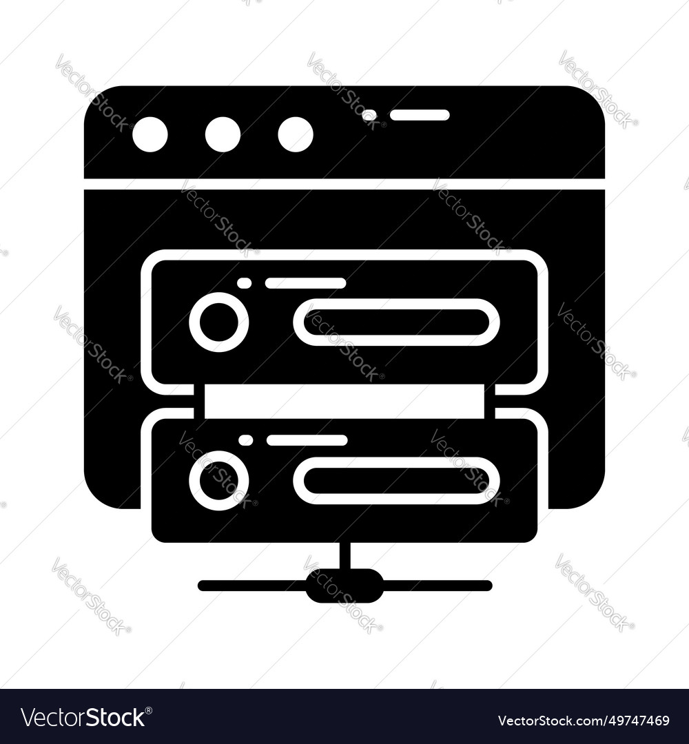 Web page with data server denoting hosting