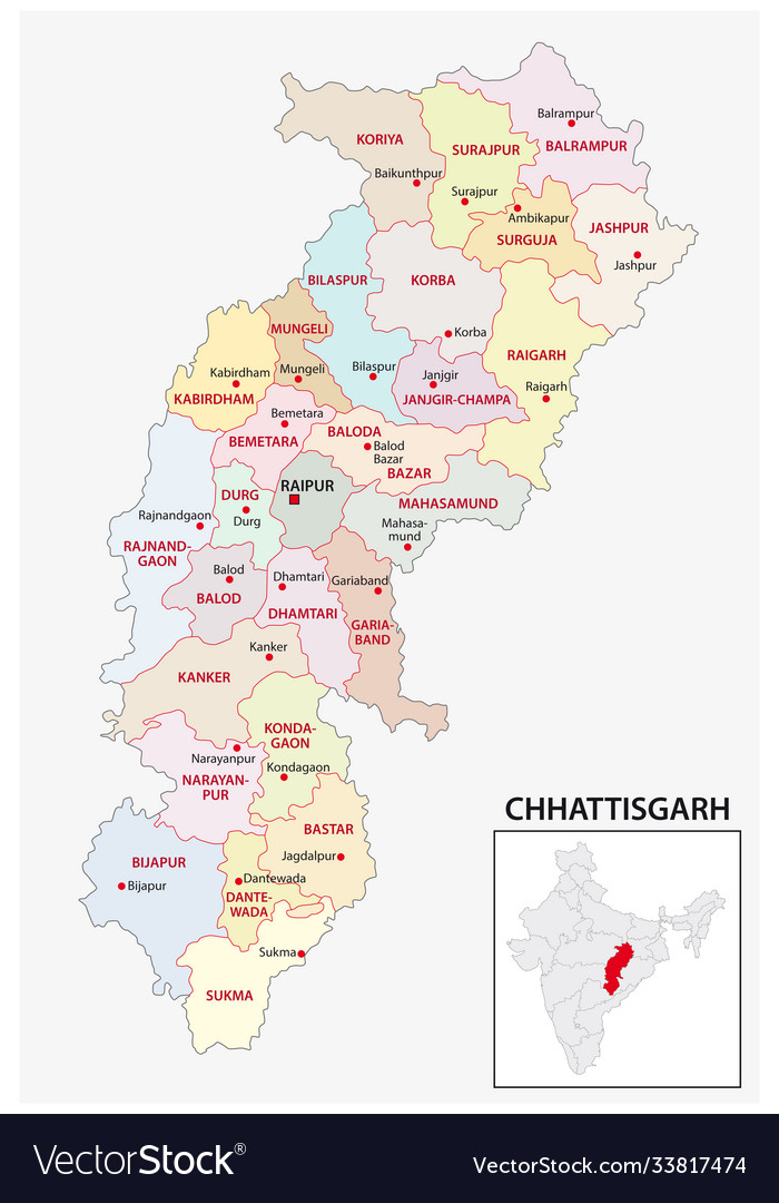 Chhattisgarh India Map