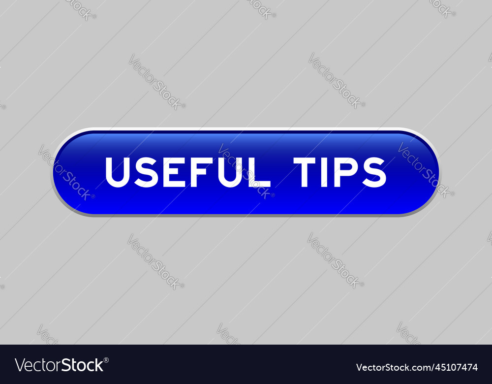 Blue color capsule shape button with word useful