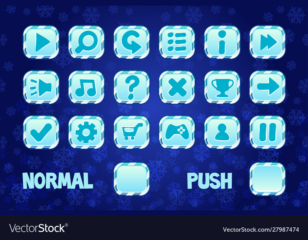 Christmas square buttons for mobile or computer vector image Christmas square buttons for mobile or computer