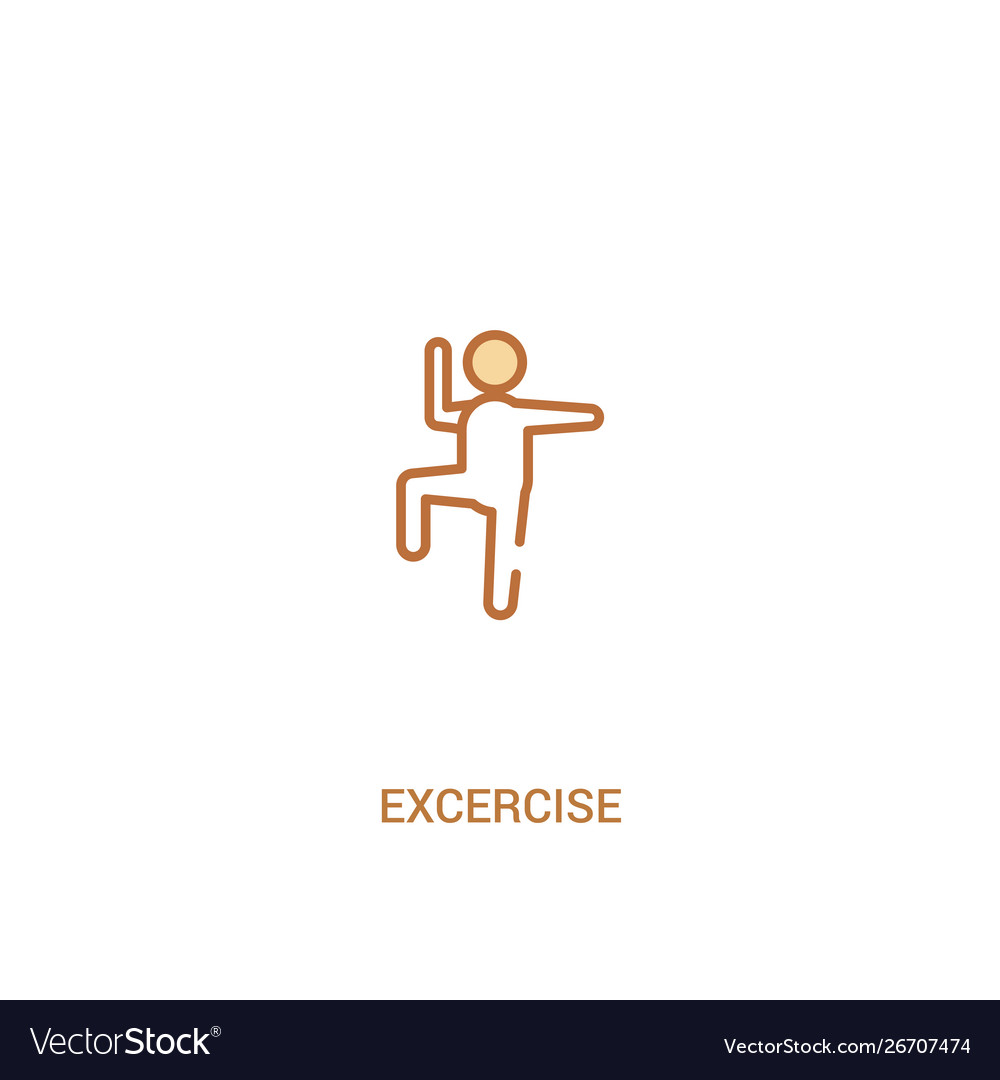 Exercise concept 2 colored icon simple line vector image Exercise concept 2 colored icon simple line