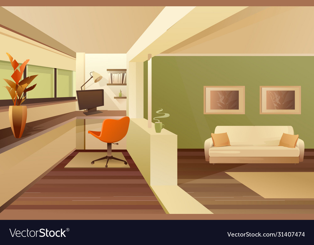 Hall balcony apartment interior Royalty Free Vector Image