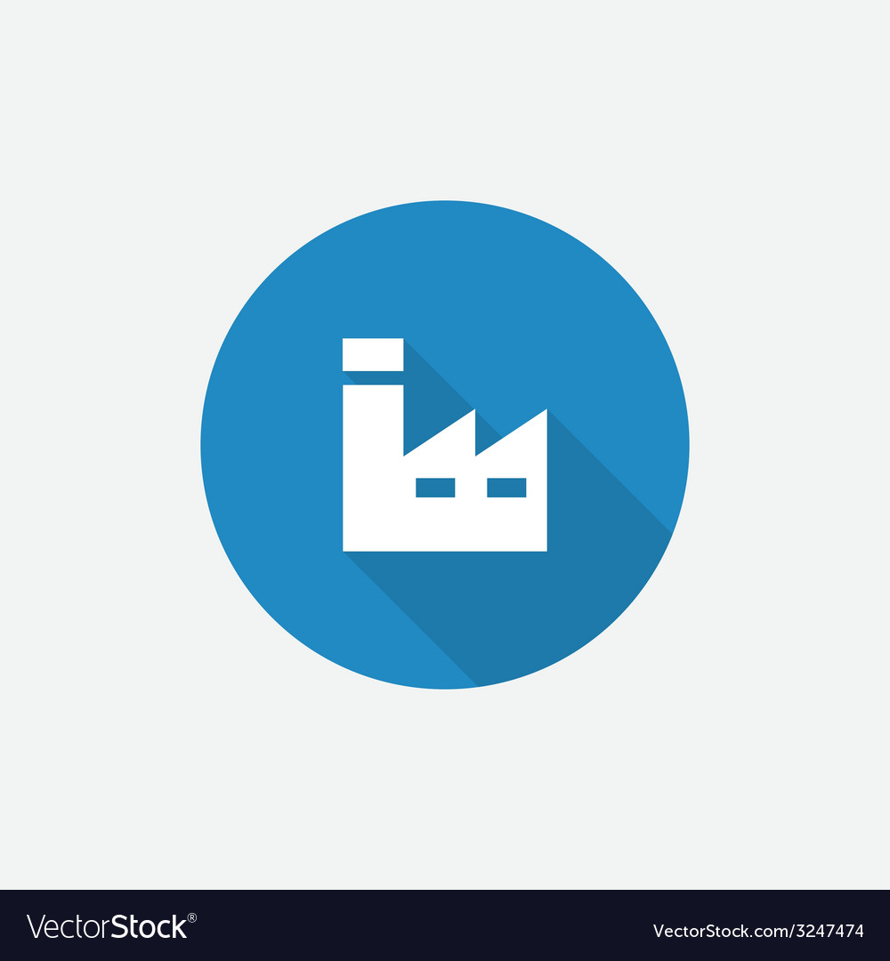Industrial Factory Icon with Long Shadow