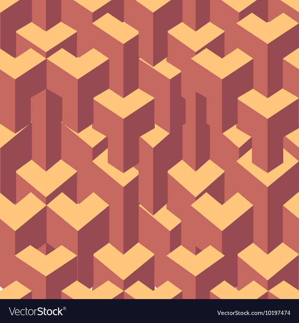 Isometric cubes seamlessly repeatable pattern 3d
