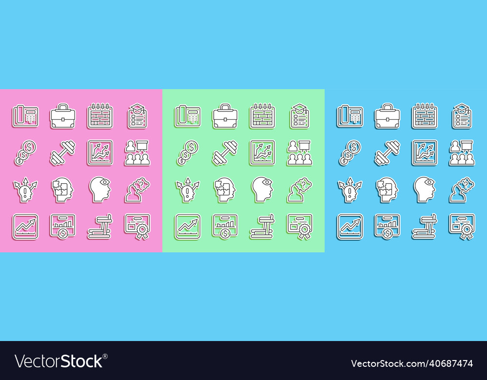 Set line certificate template head with question vector image Set line certificate template head with question