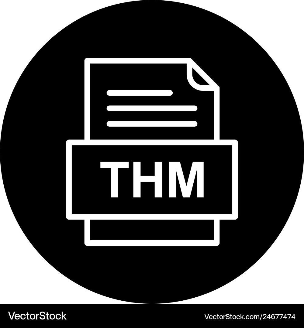 Thm file document icon Royalty Free Vector Image