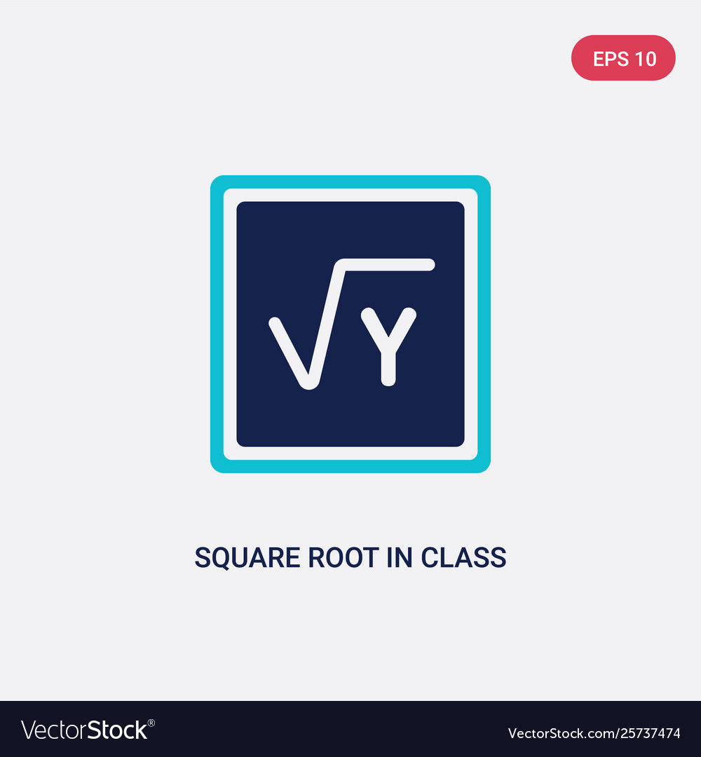 Two color square root in class icon from